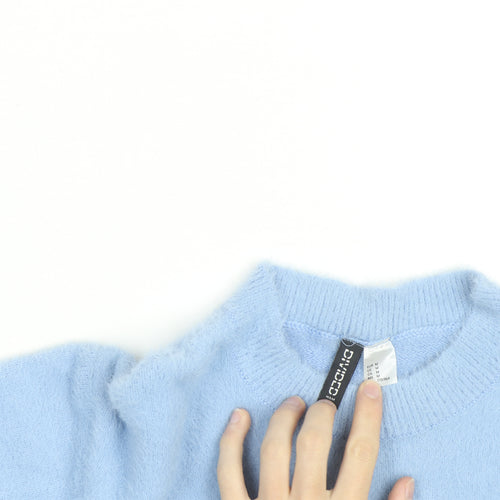 Divided Women Blue Knit Crew Neck Long Sleeve Pullover M