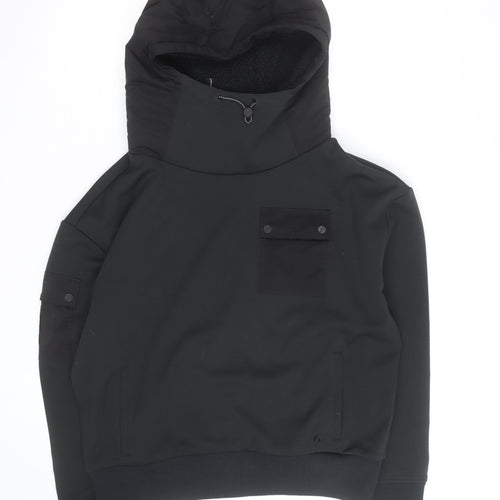 ACAI Unisex Black Pull Over High Neck Fleece Lined Hoodie M