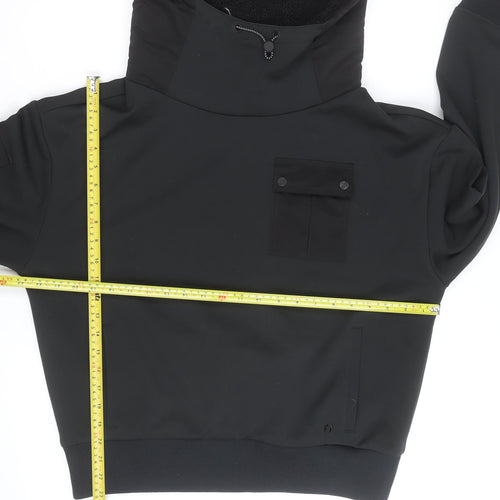 ACAI Unisex Black Pull Over High Neck Fleece Lined Hoodie M