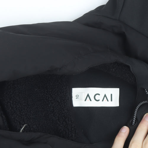 ACAI Unisex Black Pull Over High Neck Fleece Lined Hoodie M