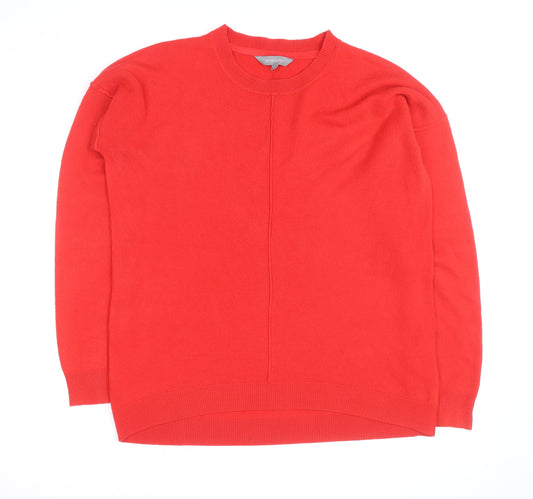 Principles Women's Red Crew Neck Long Sleeve Cotton Jumper Size 12
