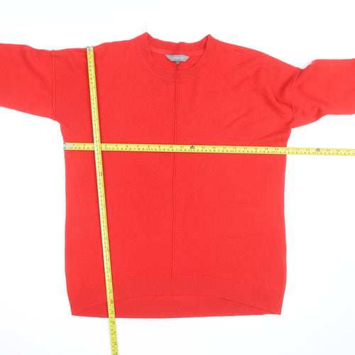 Principles Women's Red Crew Neck Long Sleeve Cotton Jumper Size 12