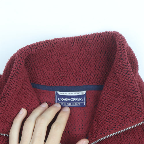 Craghoppers Women Red Fleece 1/2 Zip Pullover Jumper Size 20