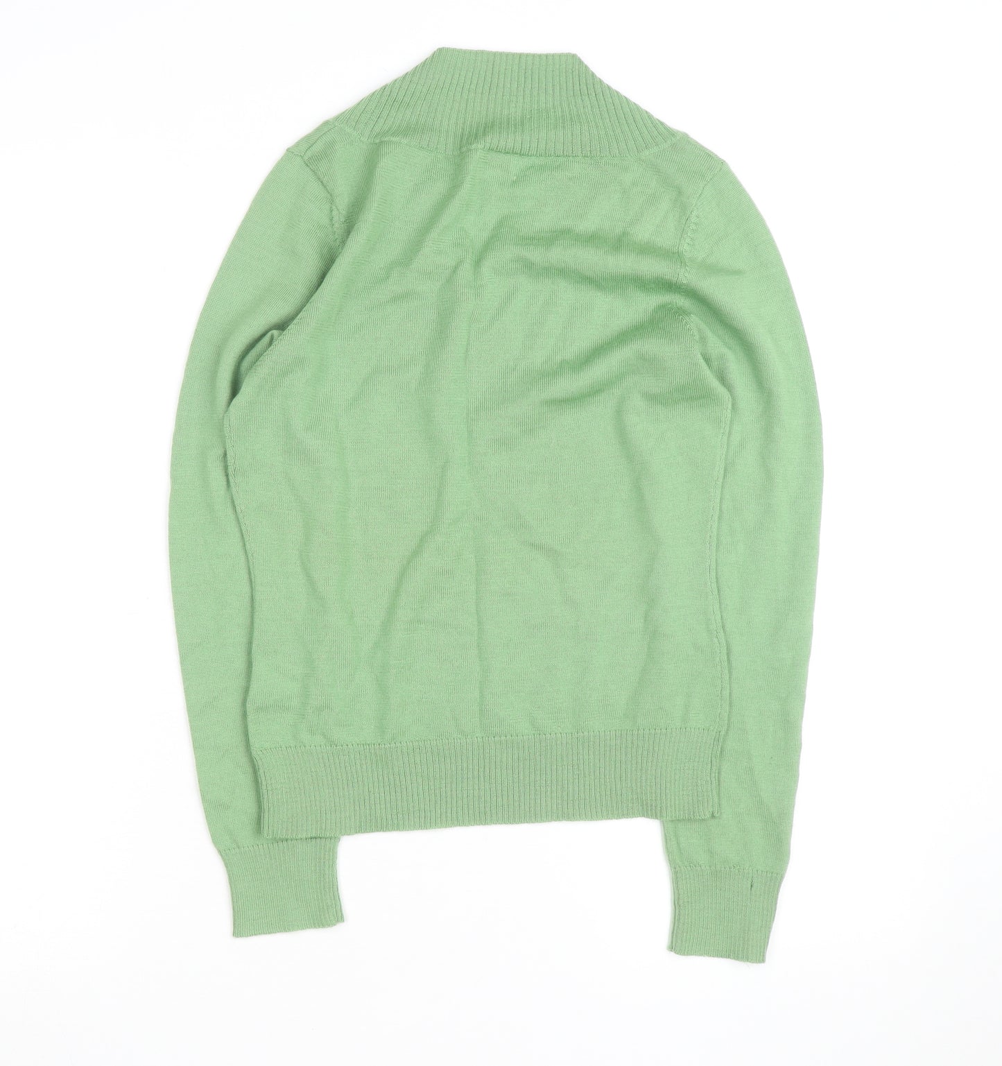 Phase Eight Women Green V-Neck Lambswool Jumper Size 12