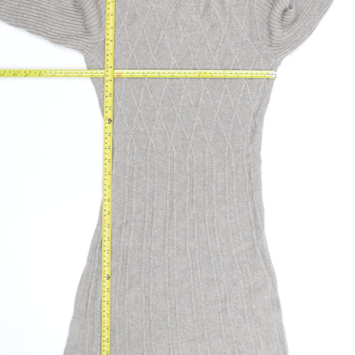Monsoon Women’s Grey Wool Angora Knit Jumper Dress Size S