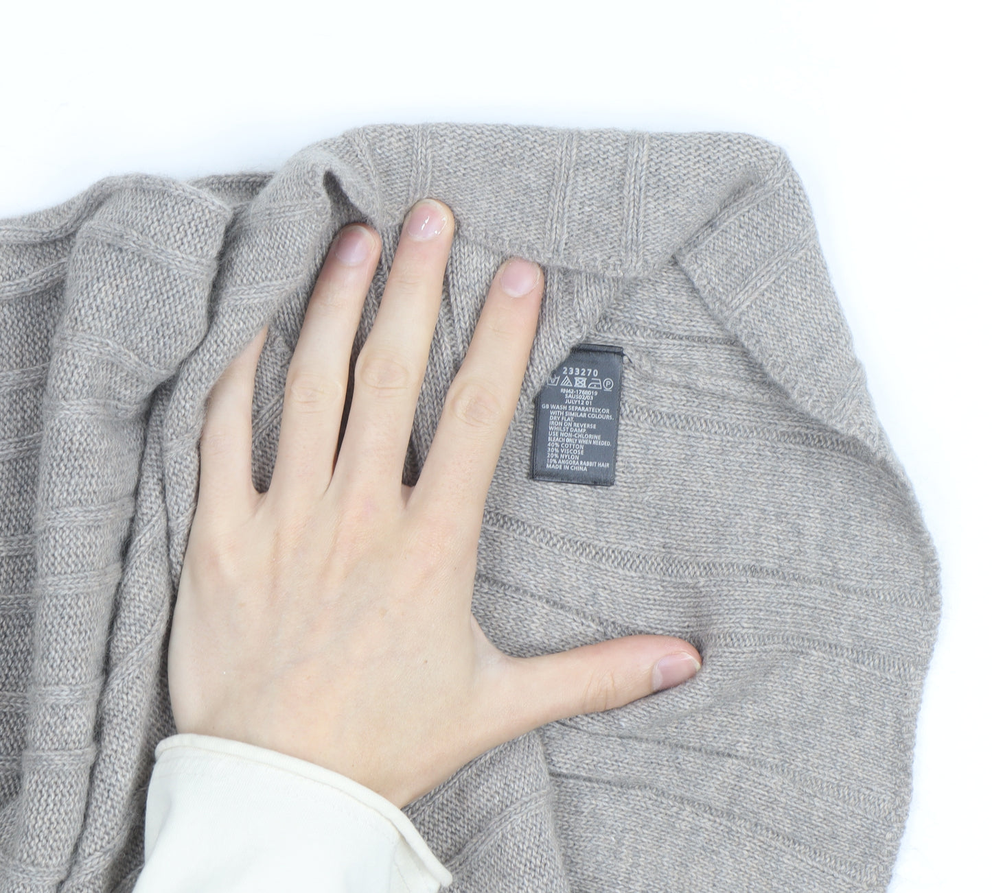 Monsoon Women’s Grey Wool Angora Knit Jumper Dress Size S
