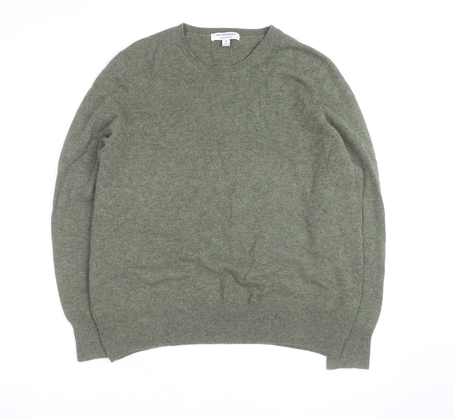 Marks and Spencer Women’s Green Pure Cashmere Jumper Size 18