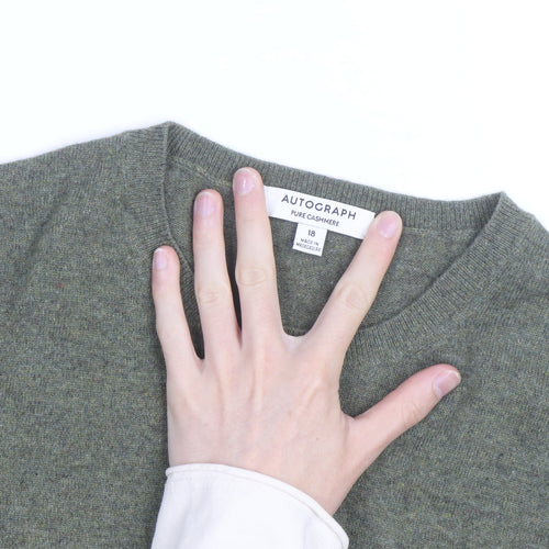 Marks and Spencer Women’s Green Pure Cashmere Jumper Size 18