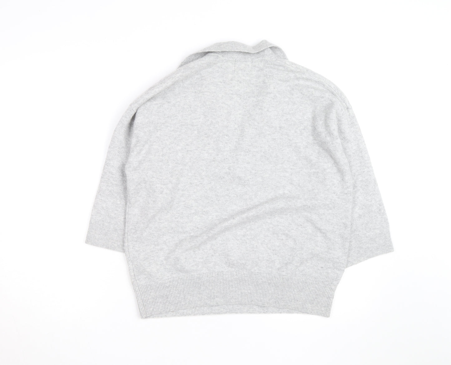 H&M Men's Grey Collared Pullover Jumper Size M
