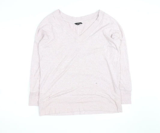 Next Men Pink V-Neck Knit Pullover Jumper Size L