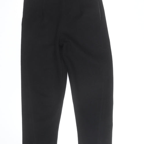 JCL Womens Black Ankle Tapered Stretch Zip Trousers Size M