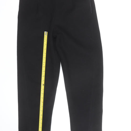 JCL Womens Black Ankle Tapered Stretch Zip Trousers Size M