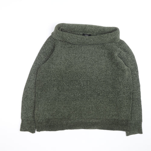 Klass Mens Green XL Roll Neck Chunky Knit Pullover Jumper