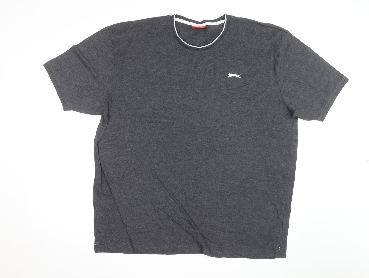 Slazenger Men's Grey 4XL Crew Neck Cotton T-Shirt