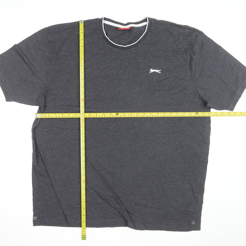 Slazenger Men's Grey 4XL Crew Neck Cotton T-Shirt