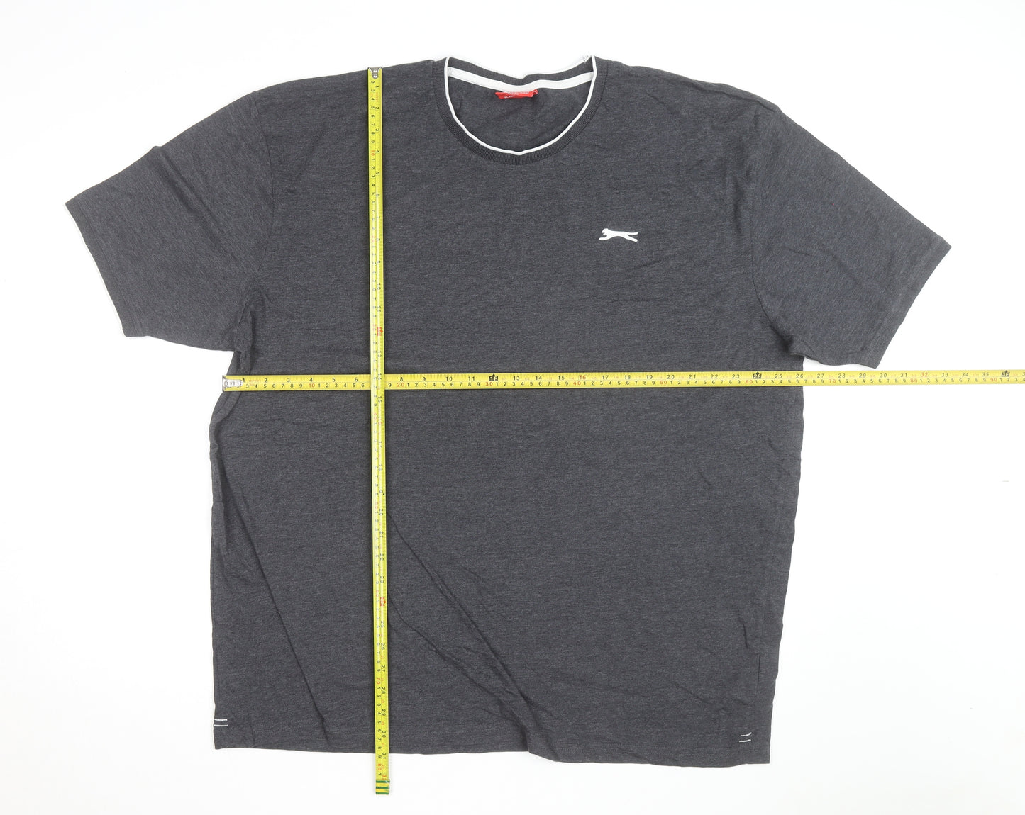 Slazenger Men's Grey 4XL Crew Neck Cotton T-Shirt
