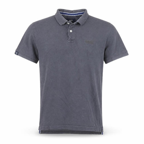 Superdry Men's Grey Cotton Polo Shirt L Classic Fit