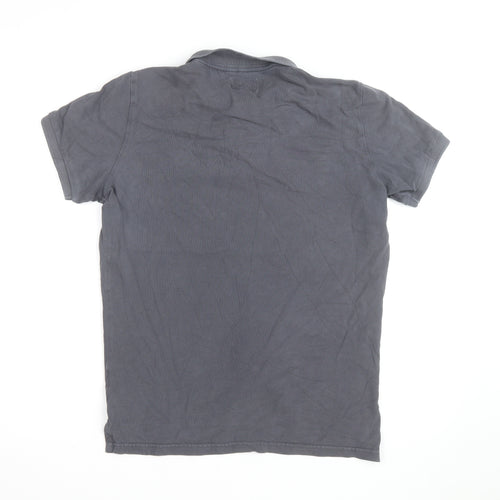 Superdry Men's Grey Cotton Polo Shirt L Classic Fit