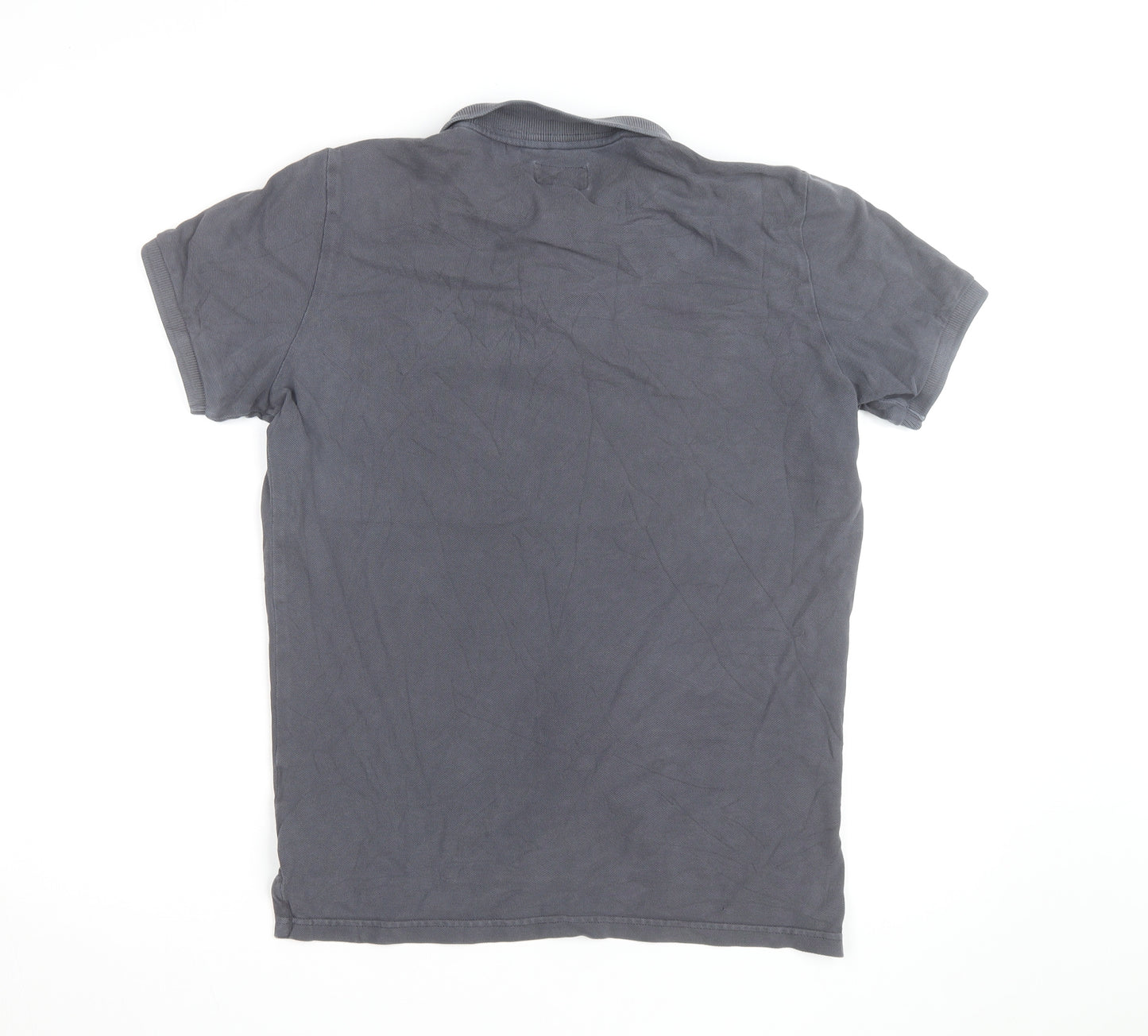 Superdry Men's Grey Cotton Polo Shirt L Classic Fit