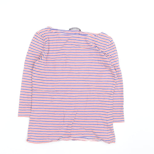 Marks and Spencer Women Multicoloured Striped Boat Neck 3/4 Sleeve T-Shirt Size 12
