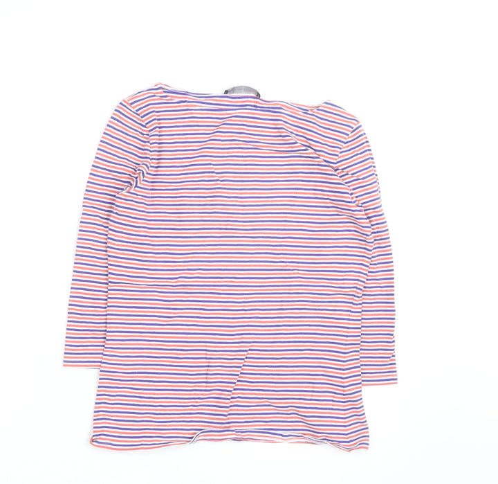 Marks and Spencer Women Multicoloured Striped Boat Neck 3/4 Sleeve T-Shirt Size 12