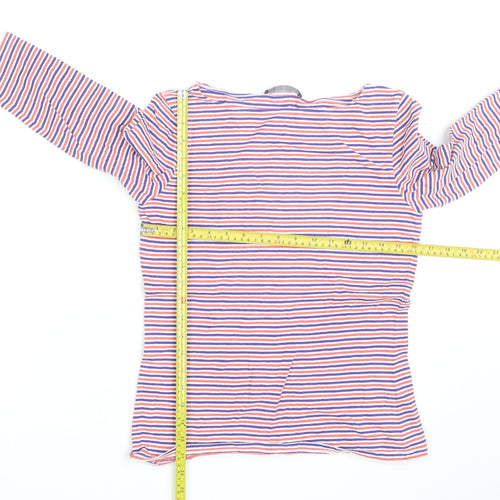 Marks and Spencer Women Multicoloured Striped Boat Neck 3/4 Sleeve T-Shirt Size 12