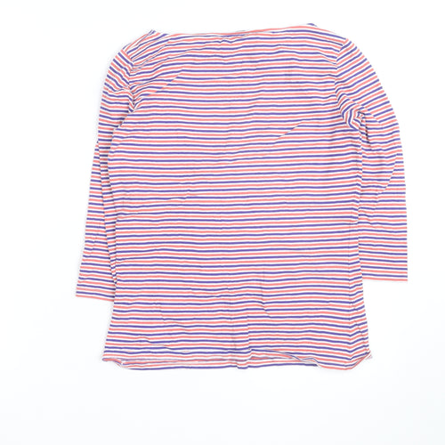 Marks and Spencer Women Multicoloured Striped Boat Neck 3/4 Sleeve T-Shirt Size 12