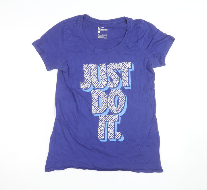Nike Women's Blue Just Do It T-Shirt Size S Short Sleeve Cotton