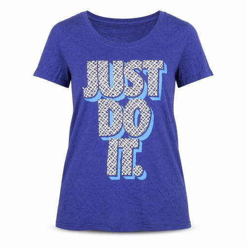 Nike Women's Blue Just Do It T-Shirt Size S Short Sleeve Cotton