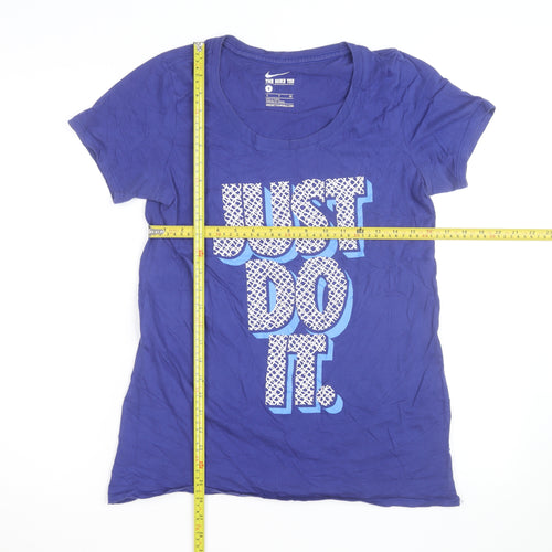 Nike Women's Blue Just Do It T-Shirt Size S Short Sleeve Cotton