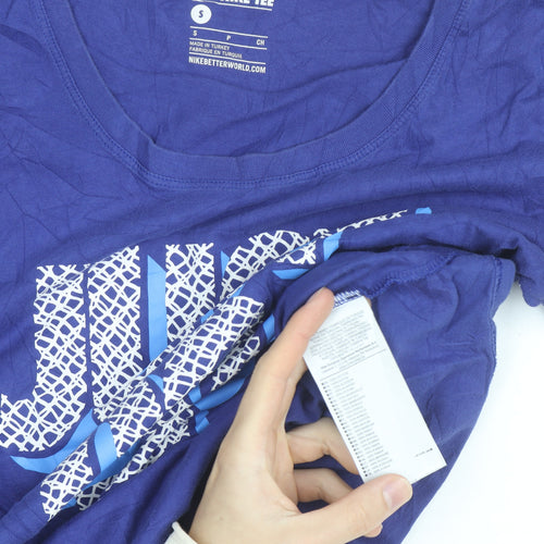 Nike Women's Blue Just Do It T-Shirt Size S Short Sleeve Cotton