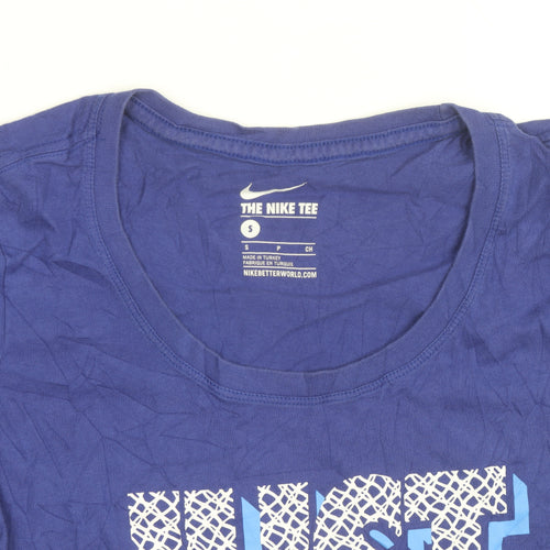 Nike Women's Blue Just Do It T-Shirt Size S Short Sleeve Cotton