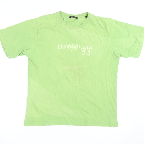 Henri Lloyd Men's Green Crew Neck Short Sleeve T-Shirt Size L