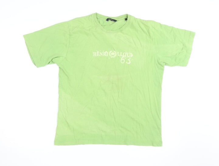 Henri Lloyd Men's Green Crew Neck Short Sleeve T-Shirt Size L