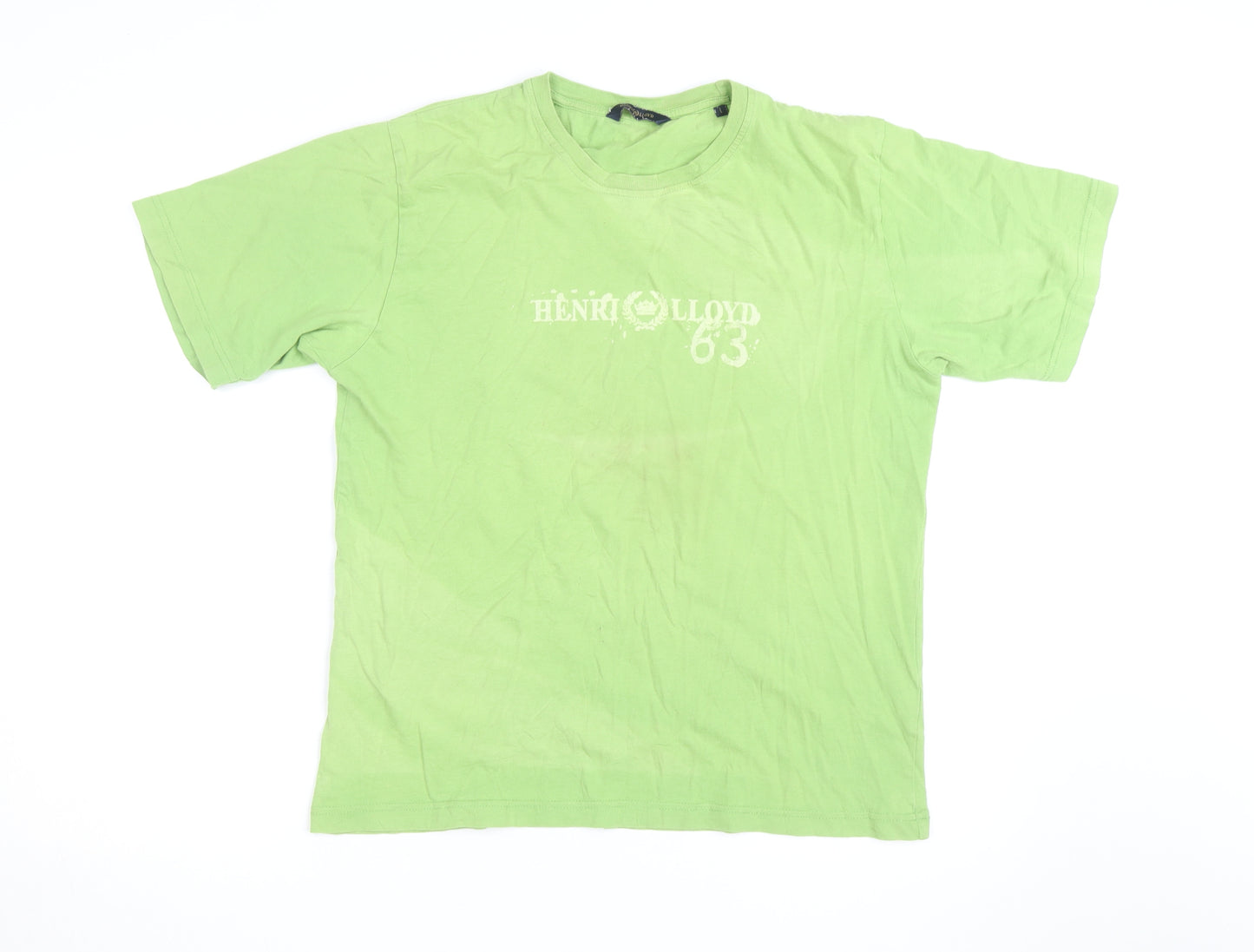 Henri Lloyd Men's Green Crew Neck Short Sleeve T-Shirt Size L