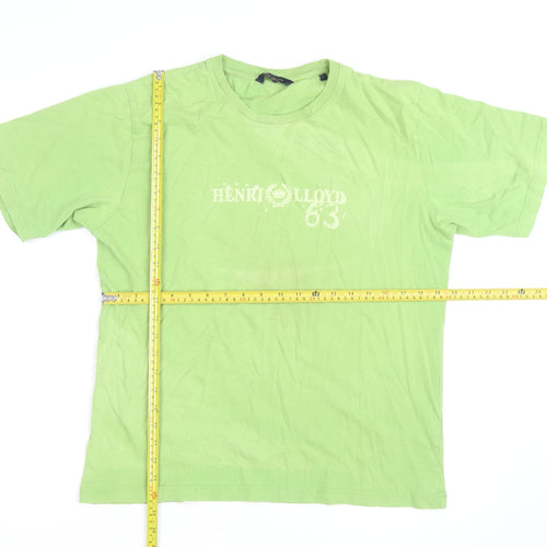 Henri Lloyd Men's Green Crew Neck Short Sleeve T-Shirt Size L