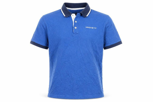Hackett Golf Men's Blue Cotton Polo Shirt L Short Sleeve