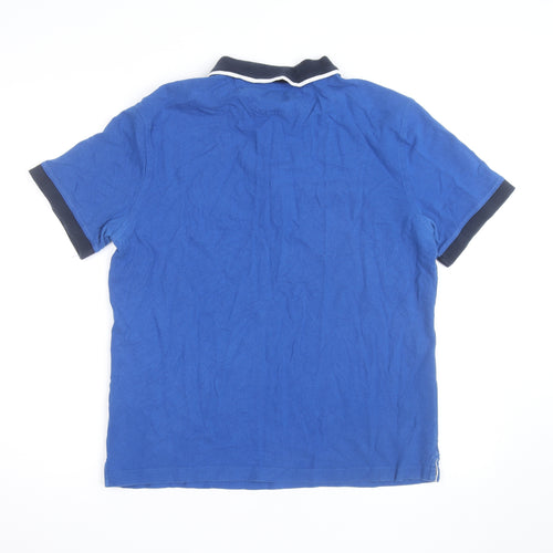 Hackett Golf Men's Blue Cotton Polo Shirt L Short Sleeve
