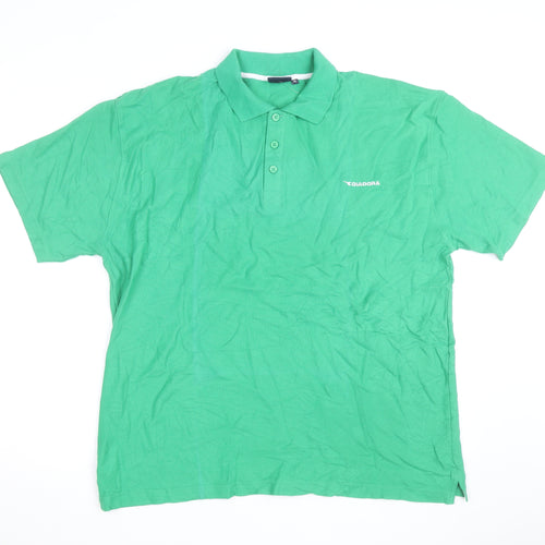 Diadora Men's Green XL Cotton Polo Shirt Casual Sports Top