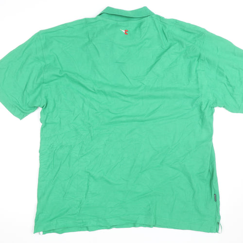 Diadora Men's Green XL Cotton Polo Shirt Casual Sports Top