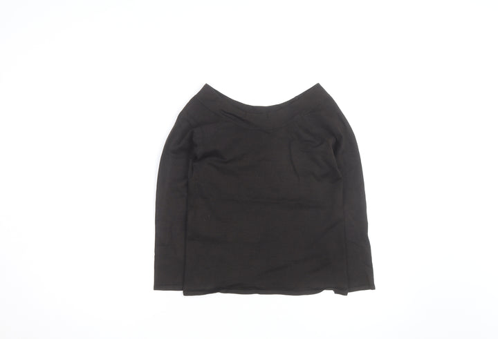Hobbs Women’s Black Cotton Boat Neck Pullover Jumper Size 12