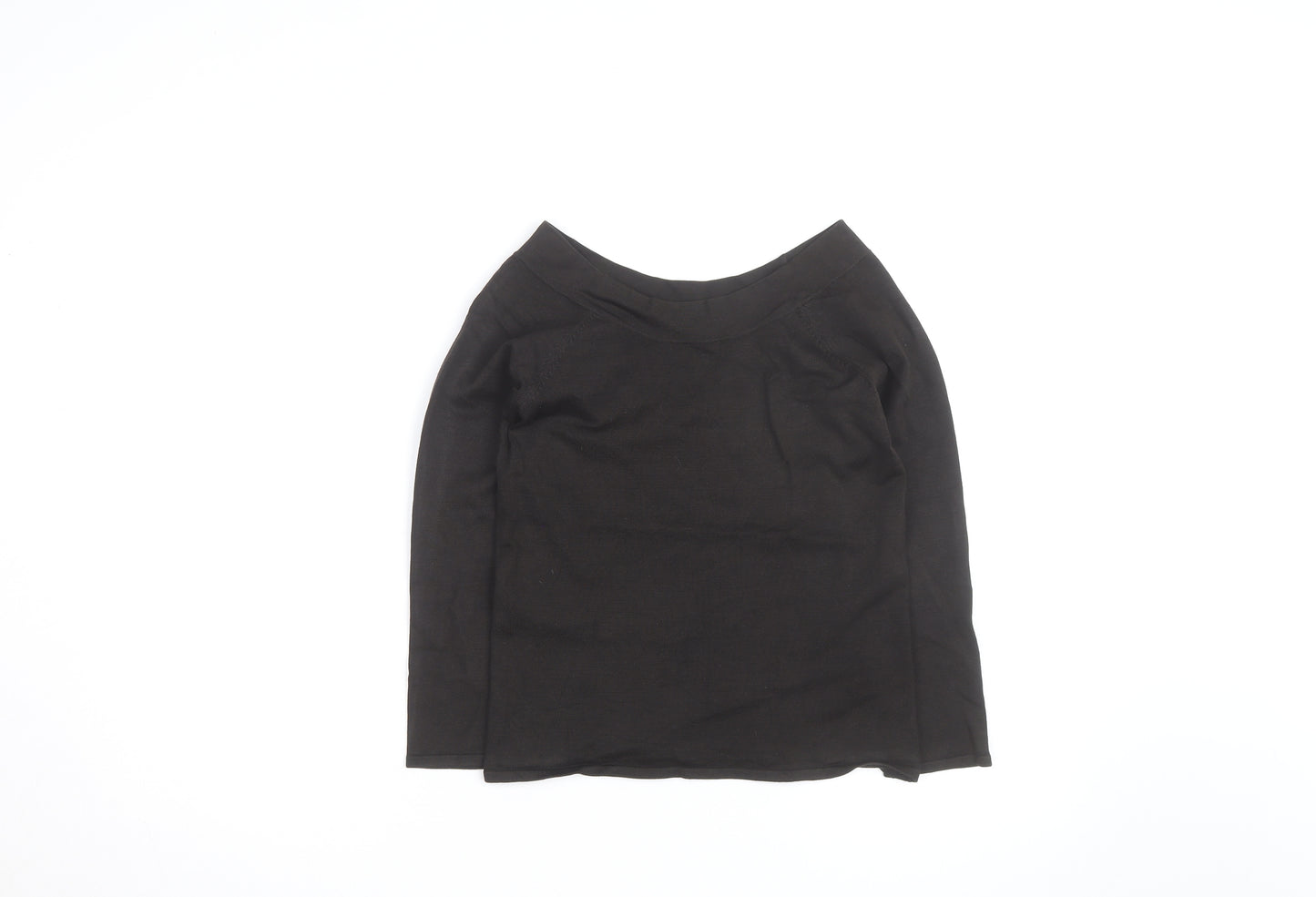 Hobbs Women’s Black Cotton Boat Neck Pullover Jumper Size 12