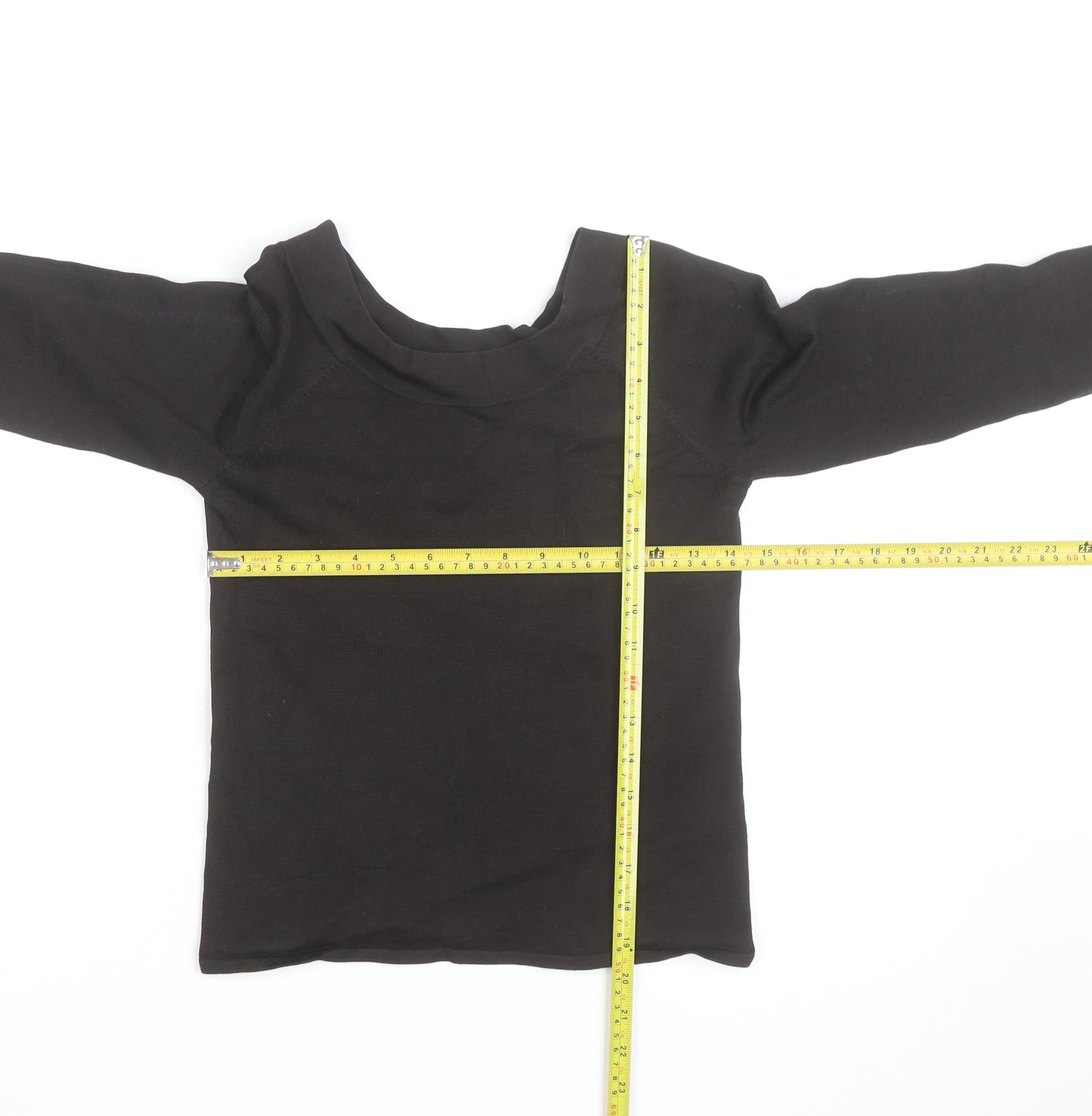 Hobbs Women’s Black Cotton Boat Neck Pullover Jumper Size 12