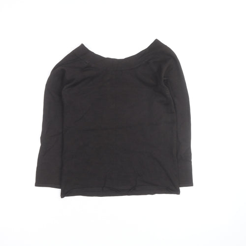 Hobbs Women’s Black Cotton Boat Neck Pullover Jumper Size 12