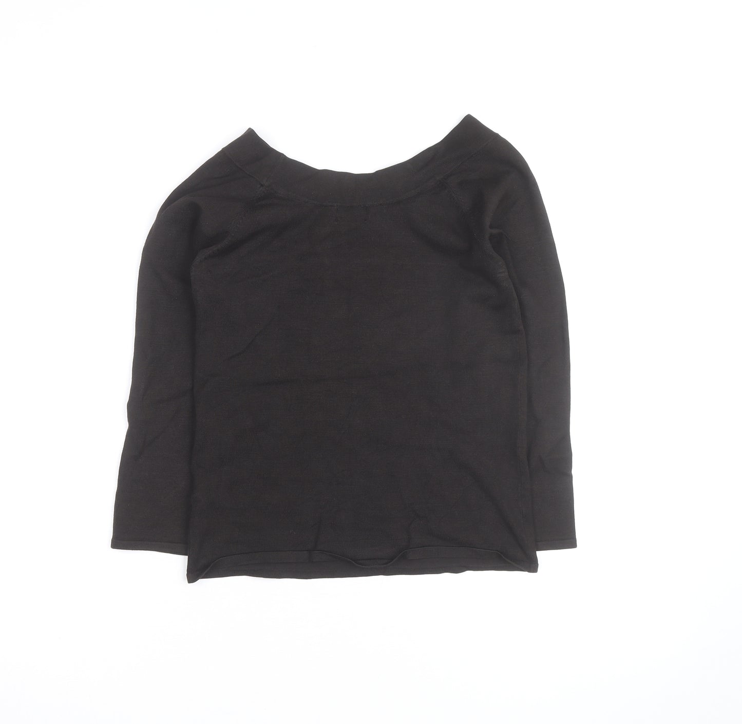 Hobbs Women’s Black Cotton Boat Neck Pullover Jumper Size 12
