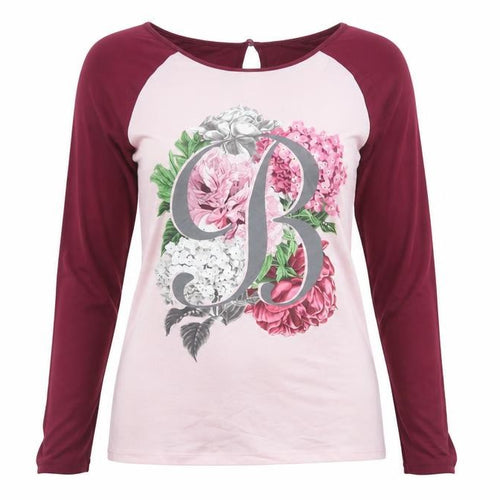 Ted Baker Women’s Pink Floral Long Sleeve Jersey Top Size 8