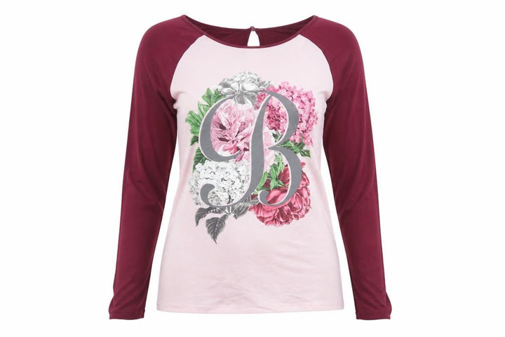 Ted Baker Women’s Pink Floral Long Sleeve Jersey Top Size 8