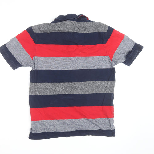 Marks and Spencer Mens Multicoloured Striped Cotton Polo Shirt M