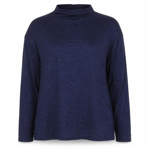Jaeger Women Blue Roll Neck Long Sleeve Viscose Jersey Blouse Size 18