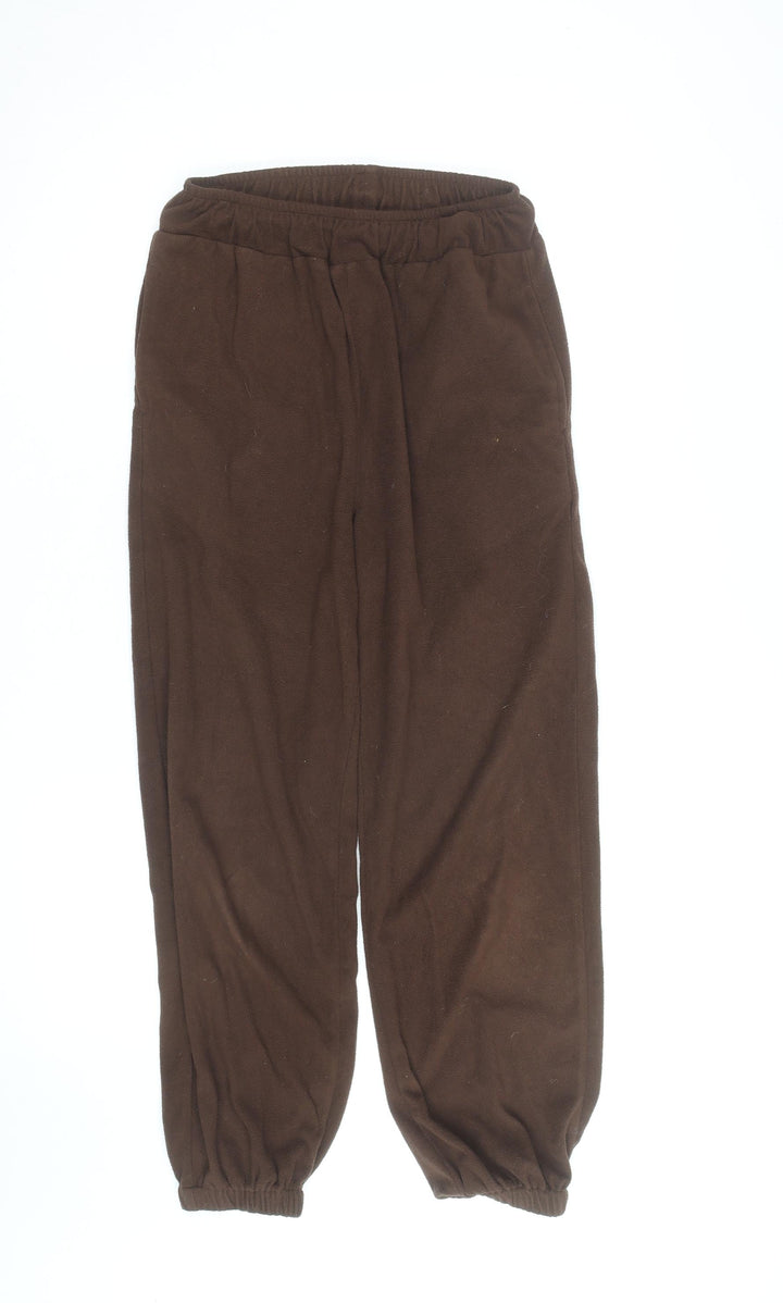 Collusion Women Brown Fleece Jogger Trousers Size 6